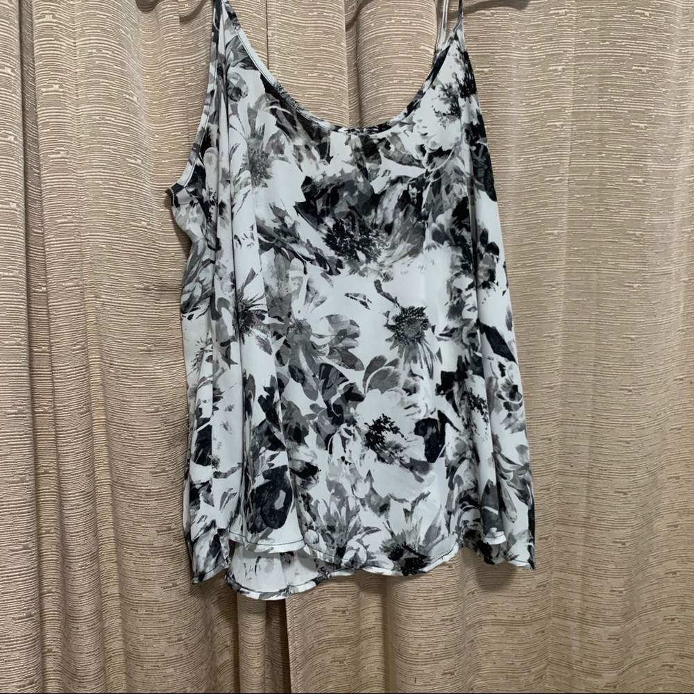 Layer it! Black and white chiffon tank top